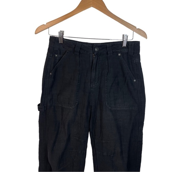 Free People Linen Painter Pants Black Size 0 Anthropologie Wide Leg Minimalist - Picture 4 of 16
